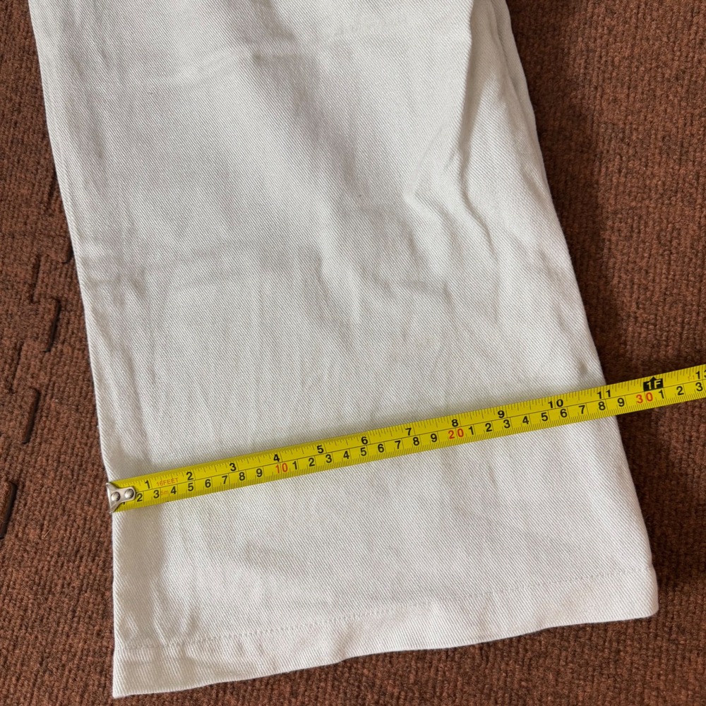 Miss Love Womens White Denim Cargo Pants Wide Leg Utility Multi Pocket Size M - Picture 7 of 8